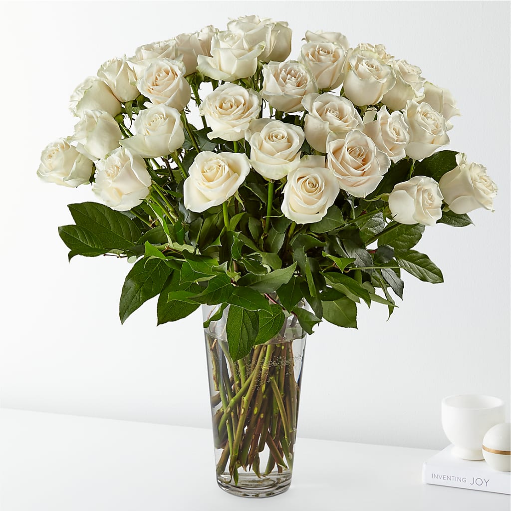 Long Stem White Rose Bouquet – FRENCH'S NEW ALBANY FLOWER SHOP, New Albany MS