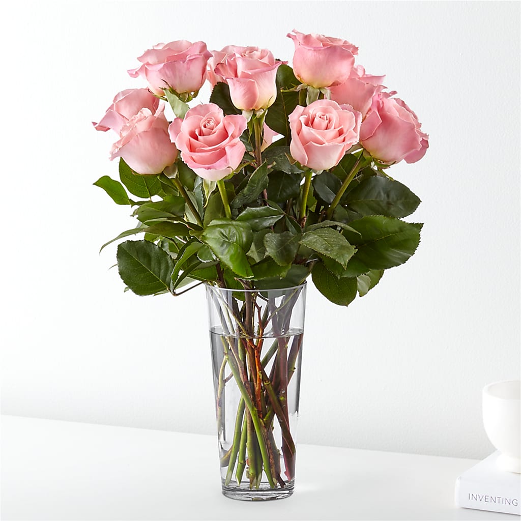 Long Stem Pink Rose Bouquet – FRENCH'S NEW ALBANY FLOWER SHOP, New Albany MS