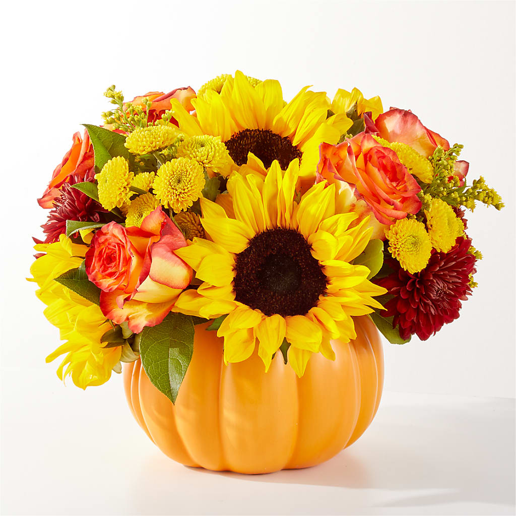 Golden Gourd Pumpkin Bouquet – FRENCH'S NEW ALBANY FLOWER SHOP, New Albany MS