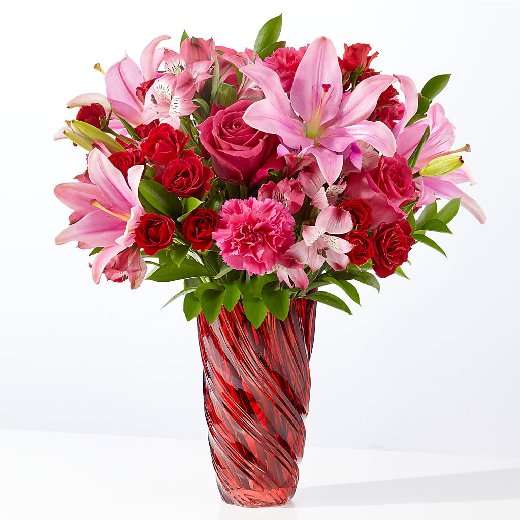 In Love Bouquet with Luxe Swirl Vase – FRENCH'S NEW ALBANY FLOWER SHOP, New Albany MS