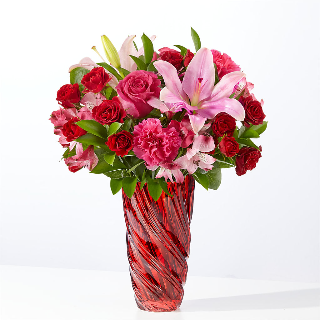 In Love Bouquet with Luxe Swirl Vase – FRENCH'S NEW ALBANY FLOWER SHOP, New Albany MS