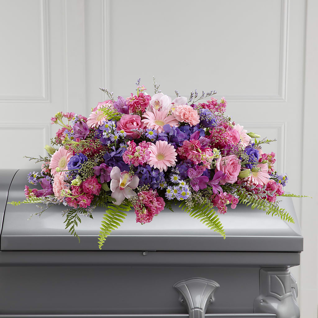 Glorious Garden Casket Spray – FRENCH'S NEW ALBANY FLOWER SHOP, New Albany MS