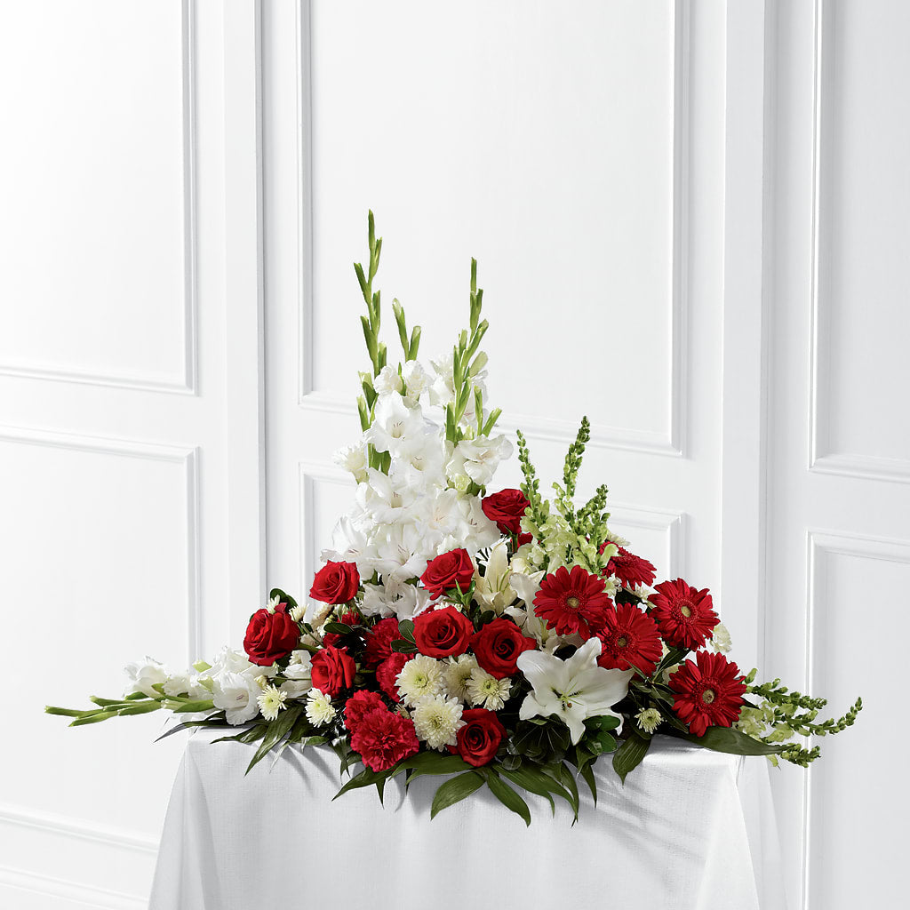 Crimson & White Arrangement – FRENCH'S NEW ALBANY FLOWER SHOP, New Albany MS