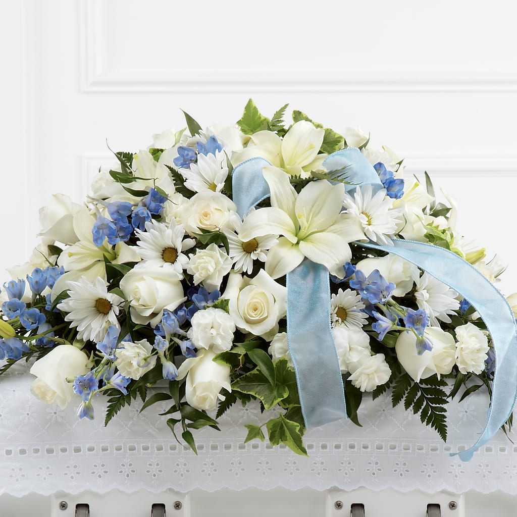 Tender Treasure Casket Spray – FRENCH'S NEW ALBANY FLOWER SHOP, New Albany MS