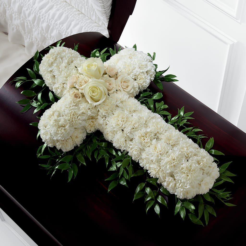 Peaceful Memories Casket Spray (Standard) – FRENCH'S NEW ALBANY FLOWER SHOP, New Albany MS