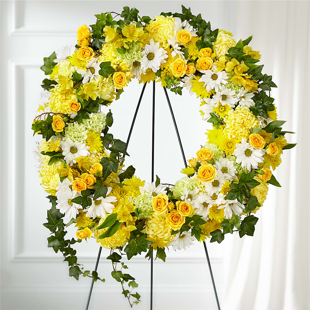 Golden Remembrance Wreath – FRENCH'S NEW ALBANY FLOWER SHOP, New Albany MS