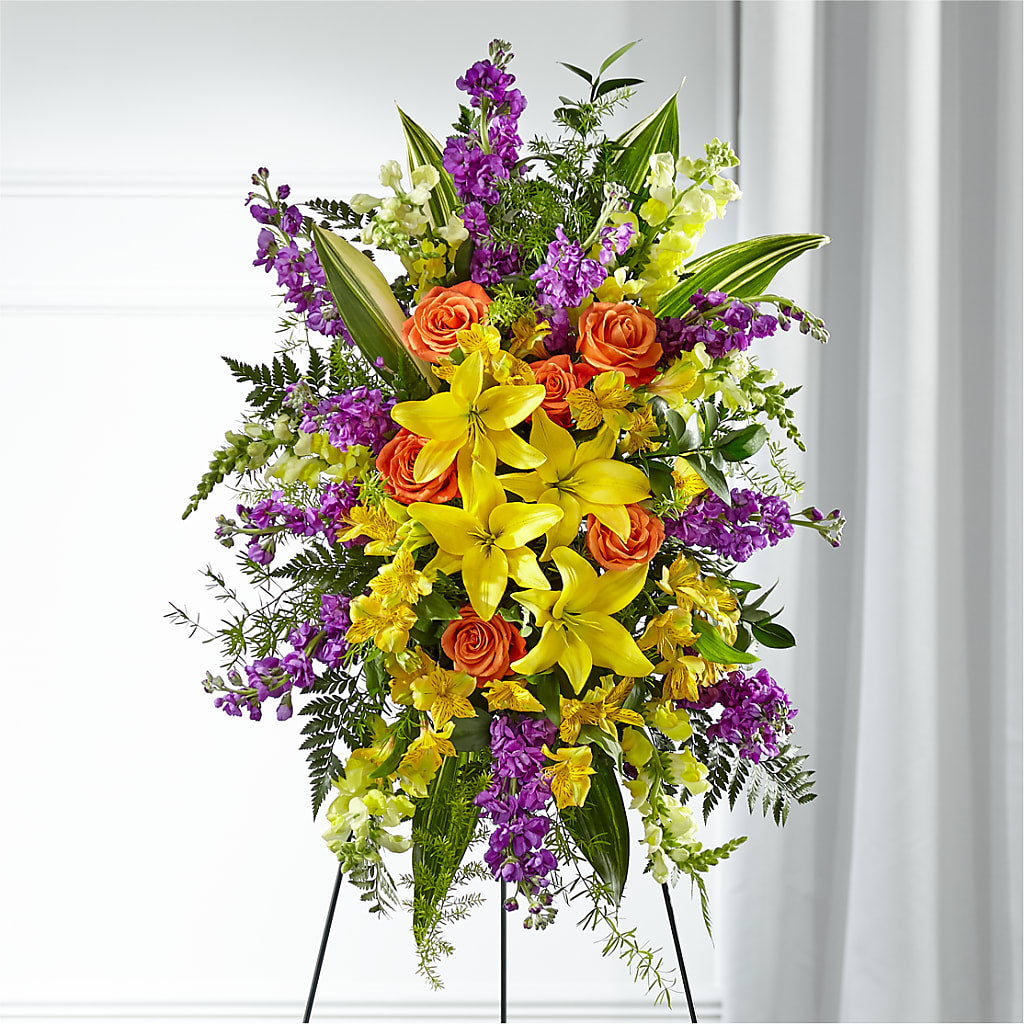 Thoughtful Prayers Standing Spray – FRENCH'S NEW ALBANY FLOWER SHOP, New Albany MS