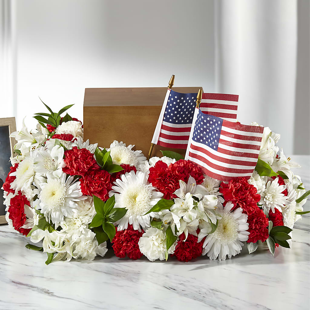Spirit of Patriotism Cremation Adornment – FRENCH'S NEW ALBANY FLOWER SHOP, New Albany MS