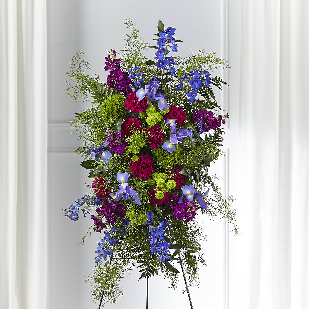 Heavenly Skies Standing Spray – FRENCH'S NEW ALBANY FLOWER SHOP, New Albany MS