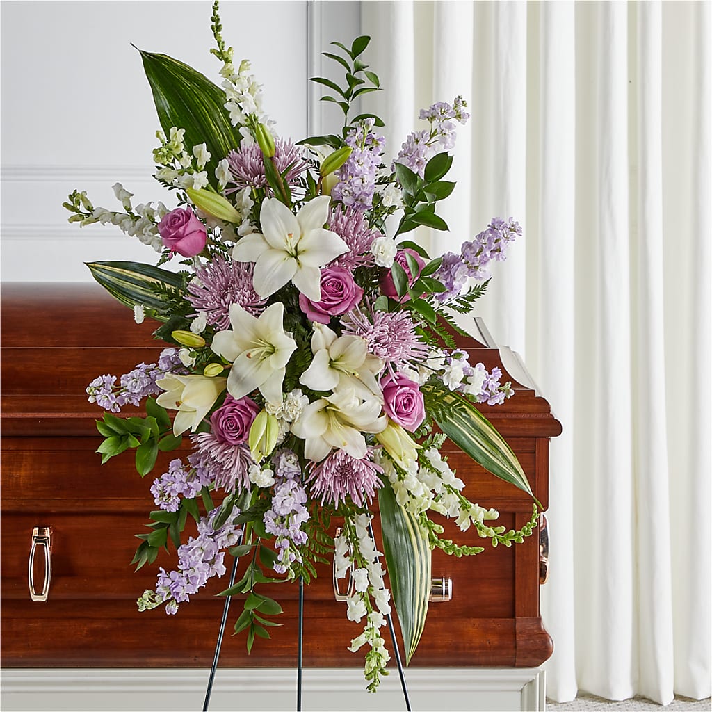 Grateful Hearts Standing Spray – FRENCH'S NEW ALBANY FLOWER SHOP, New Albany MS