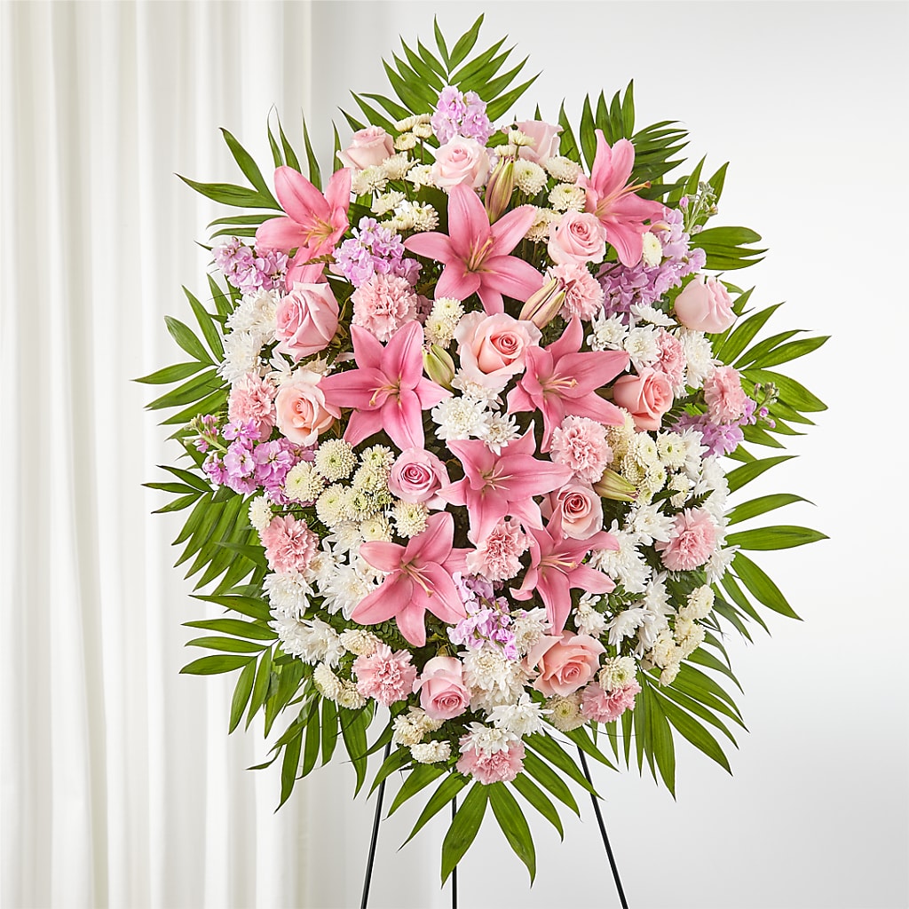Offering Solace Standing Spray – FRENCH'S NEW ALBANY FLOWER SHOP, New Albany MS