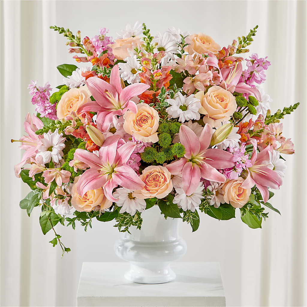 Heartfelt Gesture Urn Arrangement – FRENCH'S NEW ALBANY FLOWER SHOP, New Albany MS
