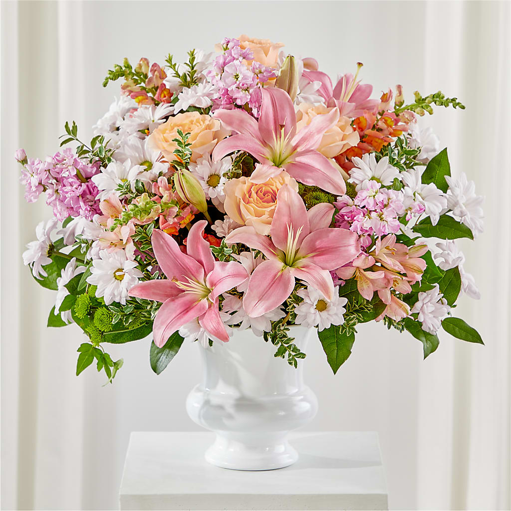 Heartfelt Gesture Urn Arrangement – FRENCH'S NEW ALBANY FLOWER SHOP, New Albany MS