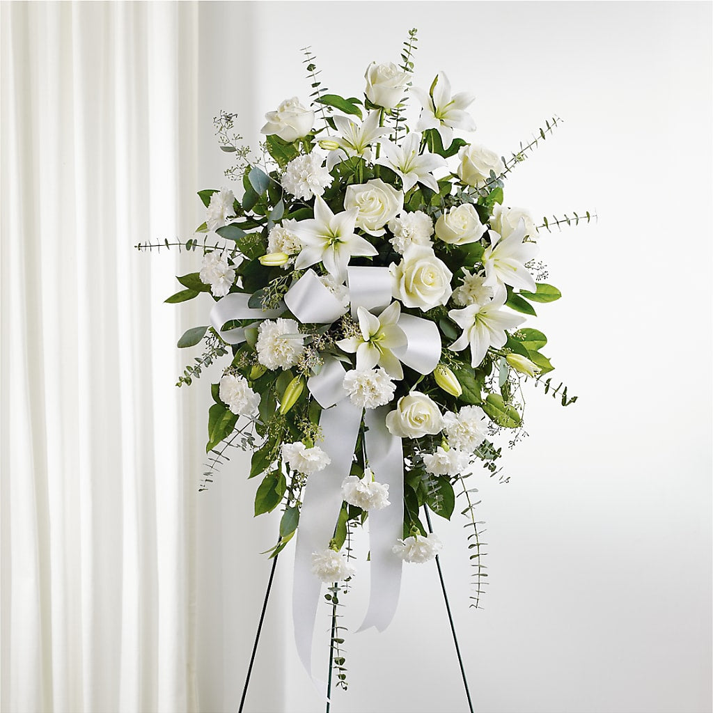 With Care Standing Spray – FRENCH'S NEW ALBANY FLOWER SHOP, New Albany MS