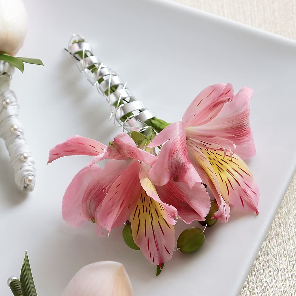 Pink Peruvian Lily Boutonniere – FRENCH'S NEW ALBANY FLOWER SHOP, New Albany MS