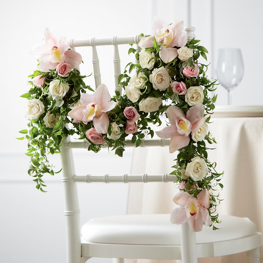 Orchid Rose Chair Décor – FRENCH'S NEW ALBANY FLOWER SHOP, New Albany MS