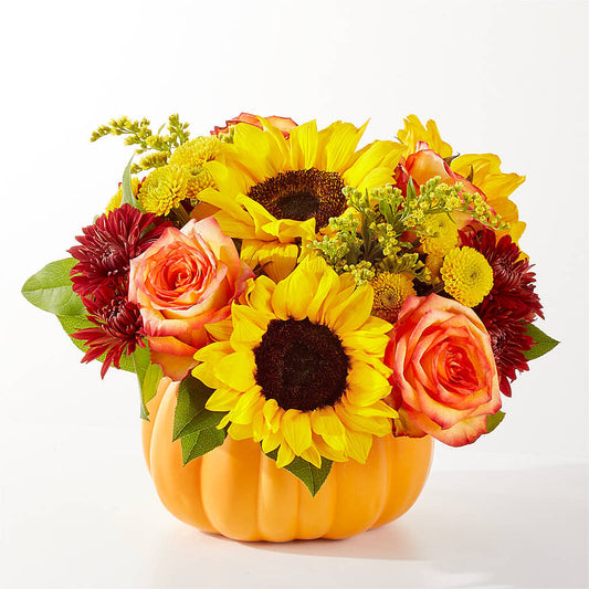 Golden Gourd Pumpkin Bouquet – FRENCH'S NEW ALBANY FLOWER SHOP, New Albany MS