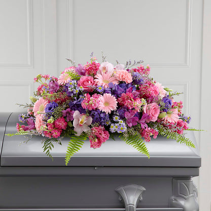 Glorious Garden Casket Spray – FRENCH'S NEW ALBANY FLOWER SHOP, New Albany MS