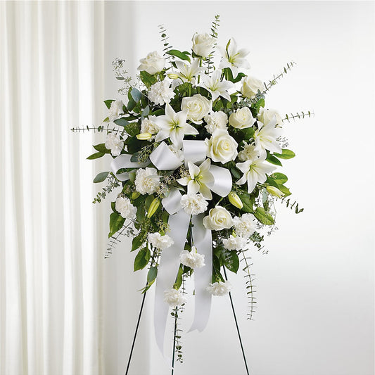 With Care Standing Spray – FRENCH'S NEW ALBANY FLOWER SHOP, New Albany MS