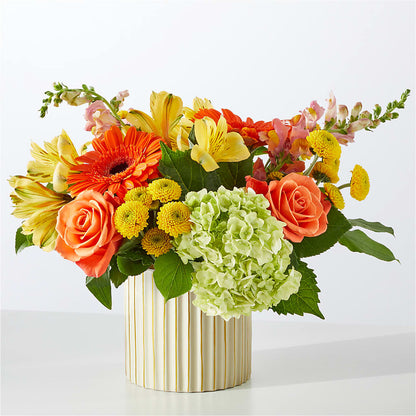 Autumn Sunshine Bouquet with Ivory Vase – FRENCH'S NEW ALBANY FLOWER SHOP, New Albany MS