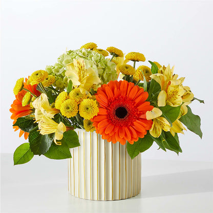 Autumn Sunshine Bouquet with Ivory Vase – FRENCH'S NEW ALBANY FLOWER SHOP, New Albany MS