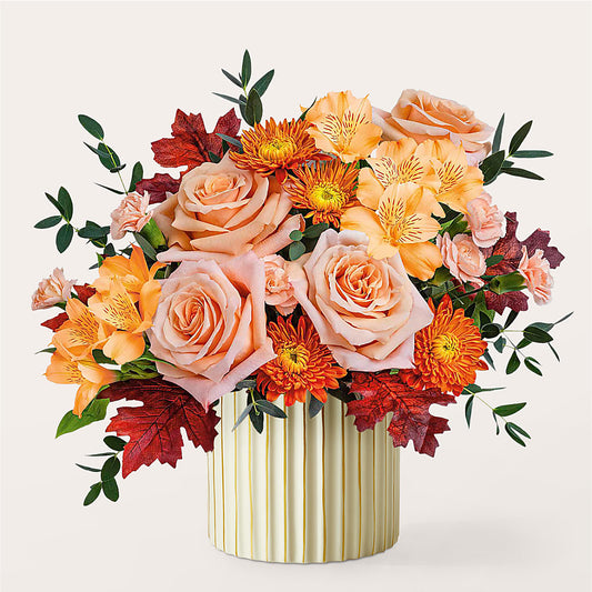 Spiced Latte Bouquet with Ivory Vase – FRENCH'S NEW ALBANY FLOWER SHOP, New Albany MS