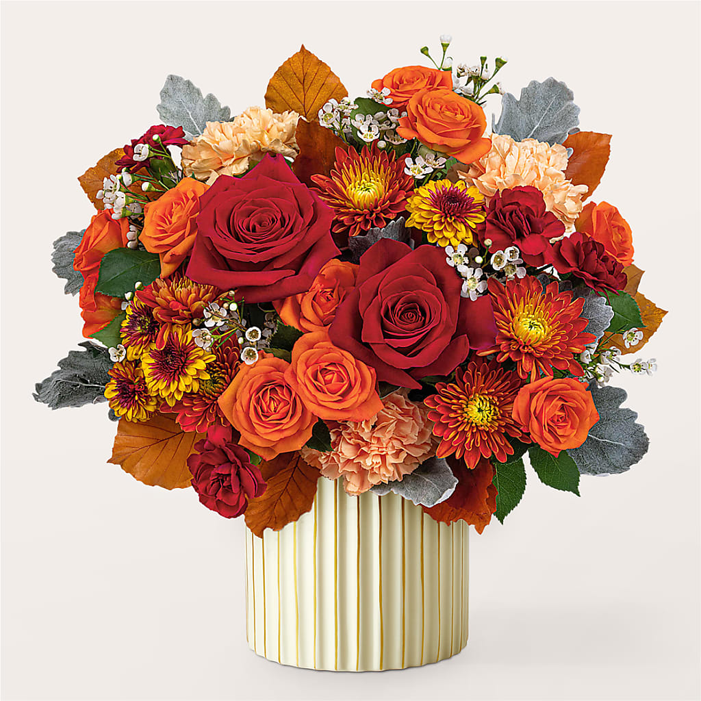 Merlot Bouquet with Ivory Vase – FRENCH'S NEW ALBANY FLOWER SHOP, New Albany MS