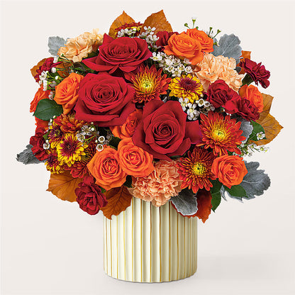 Merlot Bouquet with Ivory Vase – FRENCH'S NEW ALBANY FLOWER SHOP, New Albany MS