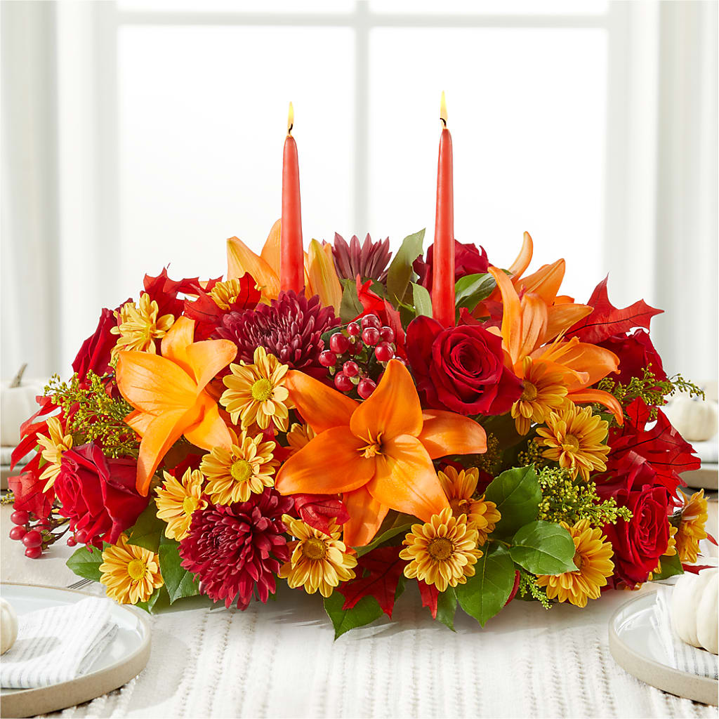 Autumn's Embrace Centerpiece – FRENCH'S NEW ALBANY FLOWER SHOP, New Albany MS