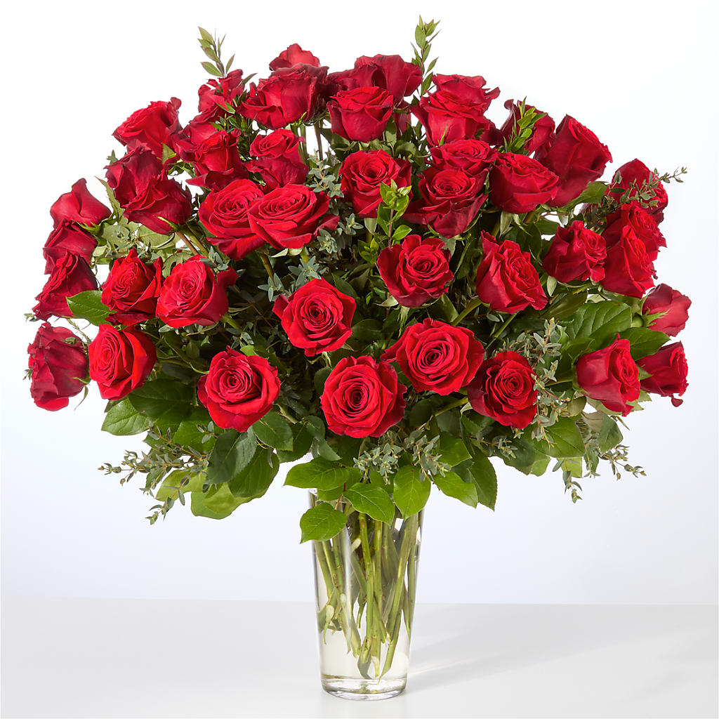 Forever Yours Fifty Stem Red Rose Bouquet – FRENCH'S NEW ALBANY FLOWER SHOP, New Albany MS